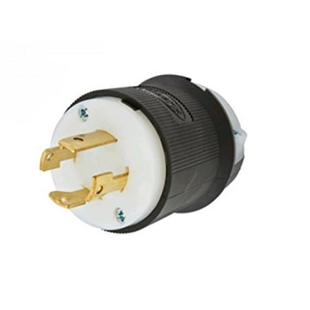 480v 3 Phase Power Switch - Hubbell HBL2731 Locking Plug, 30 amp, 3 Phase, 480V, L16-30P, Black and White
