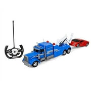 Children's Fun Interactive Outdoor Activity Battery Operated RC Remote Control 1:18 Scale Semi Wrecker Truck Playset Toy, Makes A Wonderful Gift For Any Child