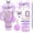 Purple Plum, variant on Accessories Set for Stanley Cup,Letter Stickers Bling Straw Topper for 40/30/20 oz Tumbler: Bow Charms, Butterfly Cap, Pearl Strap, Silicone Boot, Accessories for Stanley Quencher H2.0
