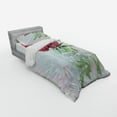 thumbnail image 3 of Ambesonne Retro Bedding Set 4 Pcs, Peony Blossoms Growth, Queen, Fern Green Pale Blue, 3 of 3