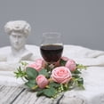 thumbnail image 6 of Dserhfy Mini Artificial Wreath Candle Ring Realistic Faux Rose Garland with Plastic Base Candle Wine Decoration Weddings Party Dining Table Centerpiece, 6 of 7