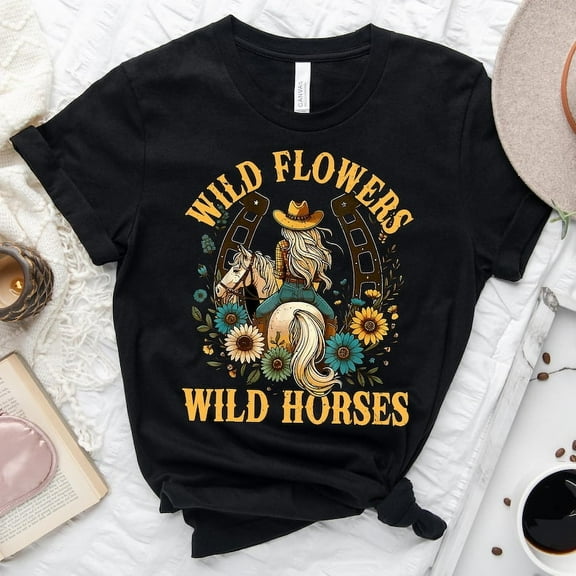 Wild Flowers Wild Horses Shirt, Wild Flowers Shirt, Country Girl Shirt, Country Concert Shirt, Western Shirt, Cowgirl Shirt, Shirt For Woman