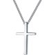 thumbnail image 1 of Collar con colgante de cruz de plata de ley 925 para hombres y mujeres, joyería cristiana, collar de cruz de 15,7 pulgadas, 1 of 5