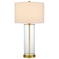 thumbnail image 2 of Cal Lighting Hookerton 150W 3 way glass table lamp with drum hardback fabric shade. Priced and sold as pairs, 2 of 3