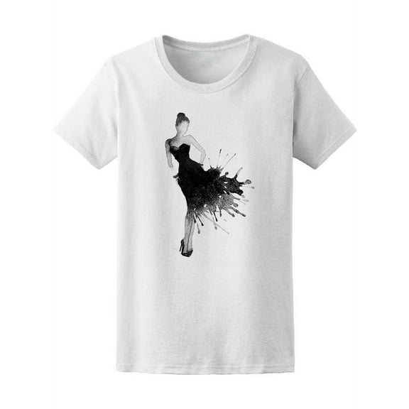 Black Elegant Dress  T-Shirt Women -Image by Shutterstock, Female Small