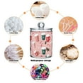 thumbnail image 6 of Yayeee 4 Pack Qtip Holder Bathroom Cotton Swab Canister with Lid Clear Dispenser Set, Pink Christmas Cups, 6 of 6