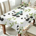 thumbnail image 5 of 54x54 Inch Tablecloth Polyester Square Tablecloth for Home Kitchen Dinner Decor Panda Eating Bamboo, 5 of 9