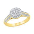 thumbnail image 1 of DGOLD 10kt Yellow Gold Round White Diamond Elegant Promise Ring (1/2 cttw), 1 of 4