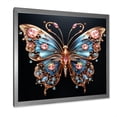 thumbnail image 2 of Designart "Crystal Butterfly in Blue and Pink I" Animals Framed Wall Art Decor - Modern Blue Butterfly Living Room Framed Canvas Art, 2 of 6
