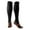 Black, variant on AWZXDE Women's Copper Fiber Long Compression Socks for Running Hiking Travel Solid Color Support and Comfort in Outdoor Activities Black,L