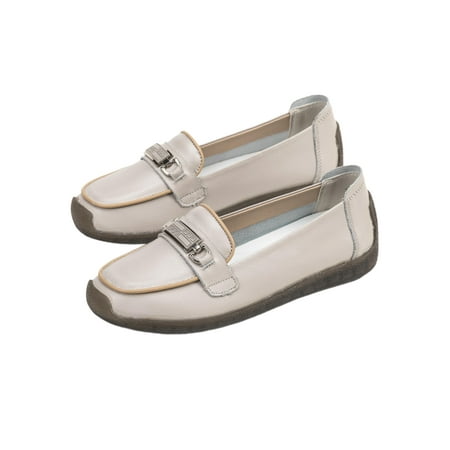 

Eloshman Women Flats Comfort Casual Shoes Classic Loafers Work Fashion Slip On Boat Shoe Breathable Gray 6.5