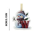 thumbnail image 3 of Mini Snowman Pendants Decorations, Letter Personalized Initial Monogram Christmas Hanging Ornaments for Xmas Tree Holiday Decor, W, 3 of 4