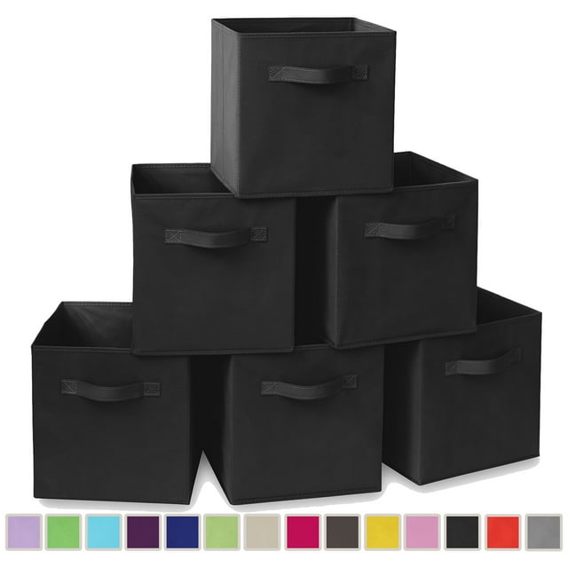 YOYTOO 6 Pack Collapsible Fabric Cube Storage Bins, 11" Collapsible Cube Organizer Baskets Bins