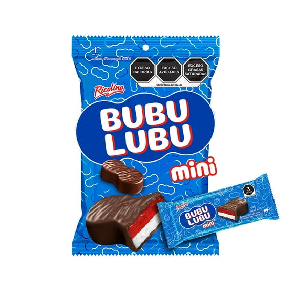 Malvavisco relleno Ricolino Bubu lubu sabor fresa y cobertura de chocolate 15 pzas 300 g