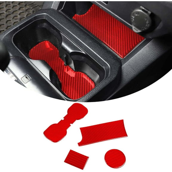 TINKI For Toyot@ Tacoma 2015 2016 2017 2018 2019 2020 2021 2022 2023 Soft Carbon Fiber 3D Sticker Car Central Control Cup Holder Groove Mat Stickers Interior Car Accessories