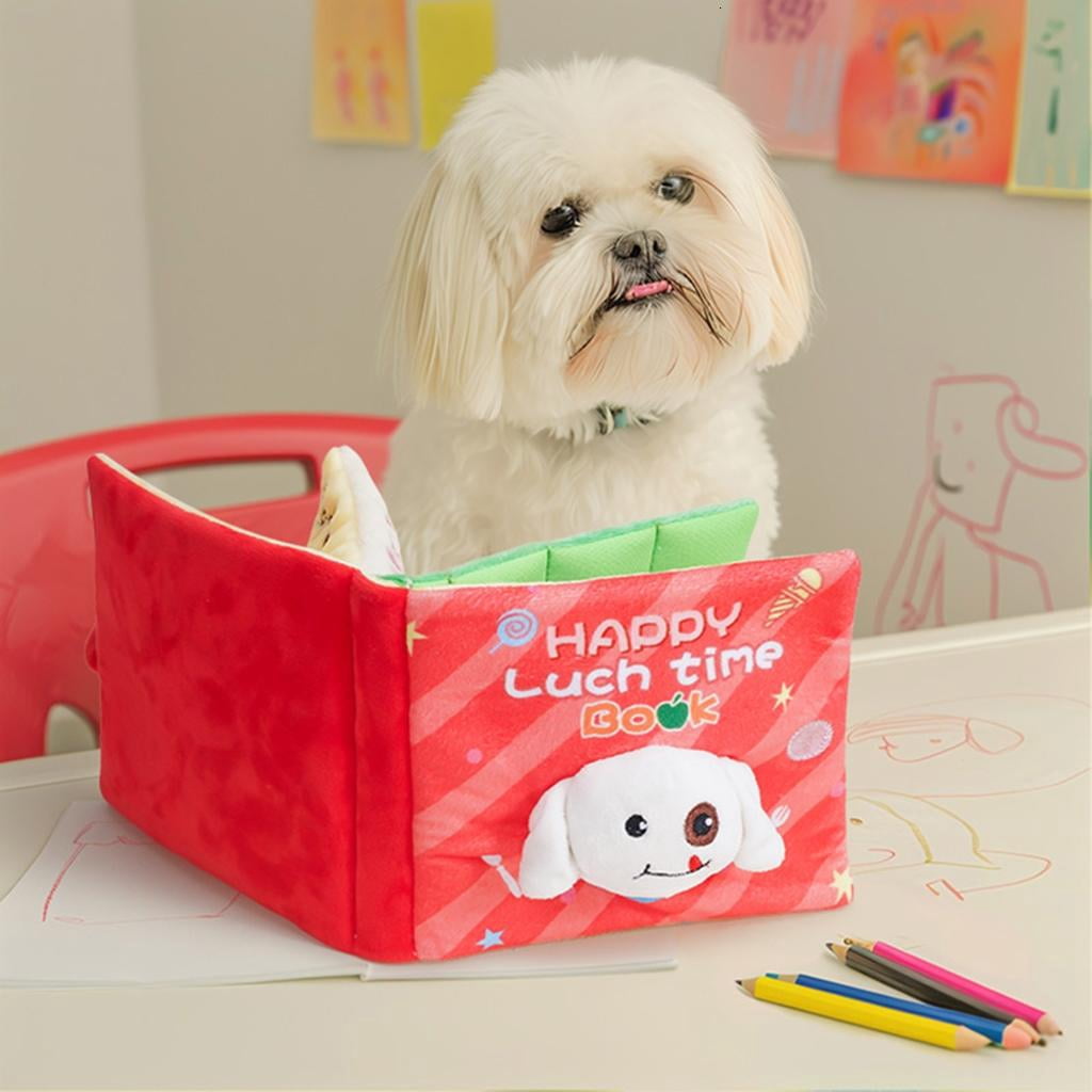 Dog Sniffing Puzzle Books Toy for Pet Plush Toy Book Snuffle Toy Soft Teething Toy Dogs Entertainment Book Toy Dog Suppl