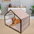 thumbnail image 2 of Tribal Pet House, Vibrant Triangle Watercolor Timeless Hand Drawn Doodle Pattern, Outdoor & Indoor Portable Dog Kennel with Pillow and Cover, 5 Sizes, Orange Jade Green Pink, by Ambesonne, 2 of 4
