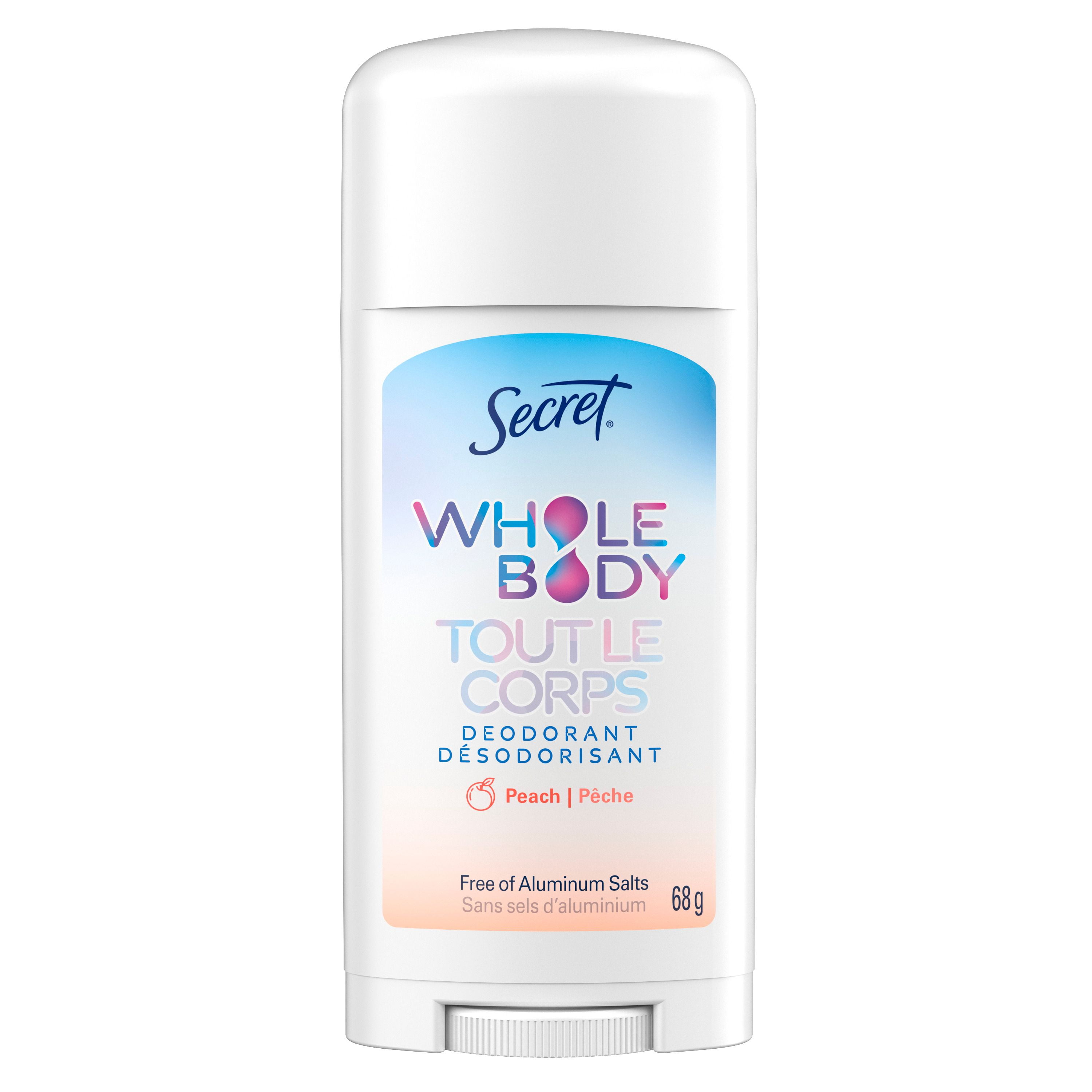Secret Whole Body Stick Aluminum Free Deodorant for Women with notes of Peach & Vanilla, 68G