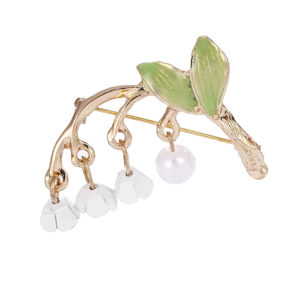 Segolike 5xConvallaria Brooch Pin Bridal Wedding Jewelry Scarf Clips