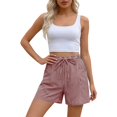 thumbnail image 4 of WAYUTE Womens Shorts Striped Elastic Waist Casual Shorts with Drwastring and Pockets Comfort Everyday for Ladies Versatile Vacation Outfit, 4 of 7