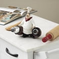 thumbnail image 2 of Chef 8.0" Polystone Figurine Salt and Pepper Shaker Holder with Wood Barrel Accents, by DecMode, 2 of 9