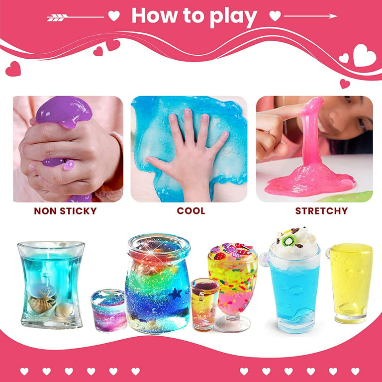 Oyang 28 Pcs Galaxy Slime Valentines for Kids, Valentines Day Gifts  Valentines Slime Sensory and Tactile Stimulation Toys 