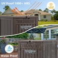 thumbnail image 3 of Nihsuao 48-Gallon Outdoor Package Delivery Box - Large Resin Storage Container with Lockable Lid, Waterproof Deck Box for Porches, Patios, Curbside, Brown, 3 of 8