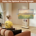 thumbnail image 4 of Barara King Mobile Rolling TV Stand Cart with Wheels for 32-75 Inch TVs Portable AV Media Cart for Home Office Living Room, Natural, 4 of 5