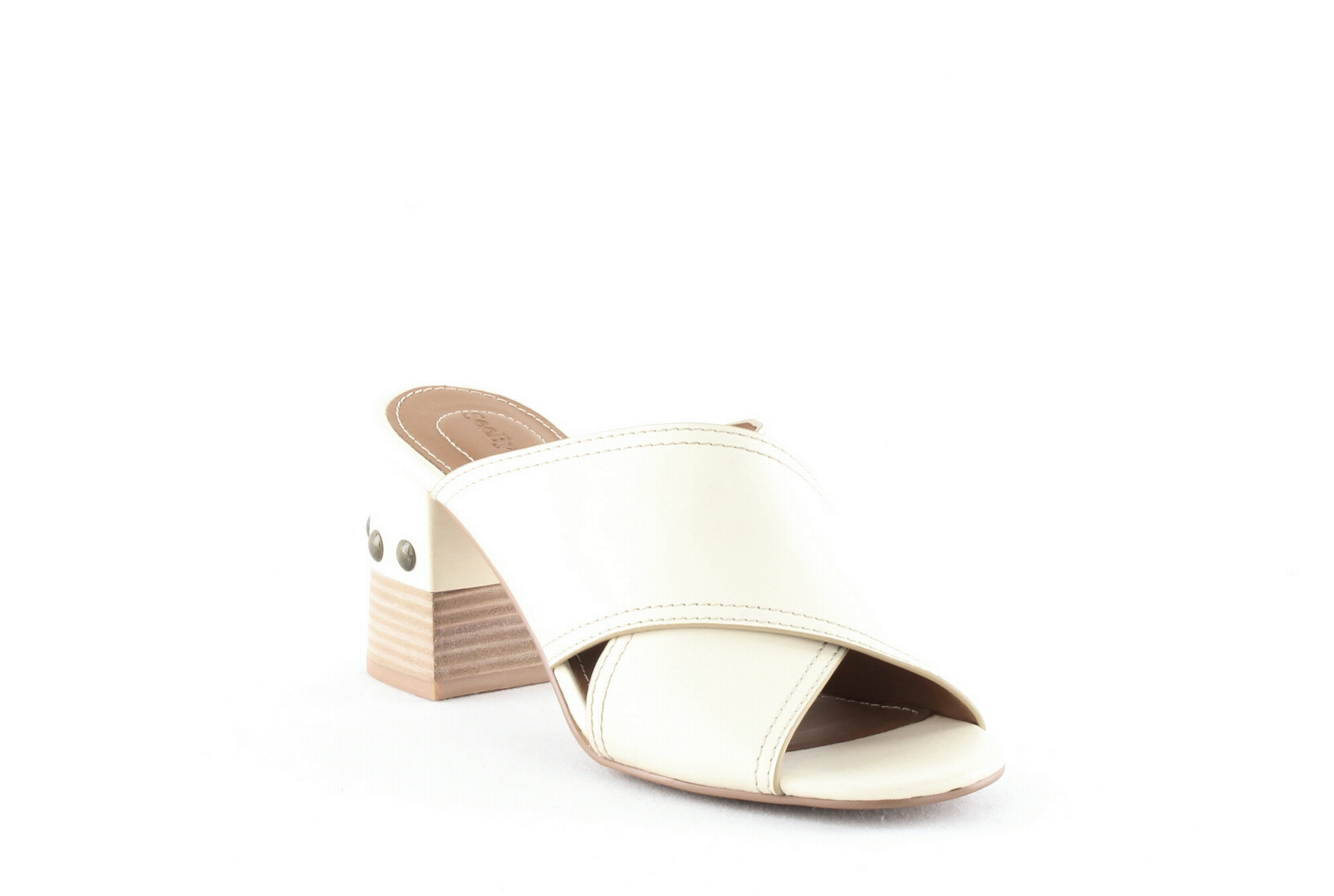 low block heel sandals white
