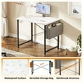 thumbnail image 5 of CONCETTA 31 Inch Computer Writing Desk with Storage Bag, Steel Frame for Home Office Study, White, 5 of 7