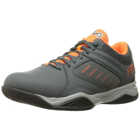 - Fila Bank Mens Grey Orange High Top Athletic Basketball Sneakers Shoes