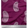 thumbnail image 1 of Soimoi Crepe Silk Fabric Paisley Block Printed Fabric 1 Yard 42 Inch Wide, 1 of 1