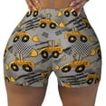 thumbnail image 2 of Daiia Retro Excavator Pattern Women's Workout Shorts Biker Shorts - High Waisted Workout Spandex Tummy Control Gym Running Yoga Shorts-Medium, 2 of 8