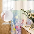 thumbnail image 3 of No Hook Shower Curtain, Blue Spring Floral Shower Curtains for Bathroom with See Through Top Window, Summer Daisy Botanical Oil Painting Waterproof & Washable Bath Curtain Stand Up Stall 36"x72", 3 of 9