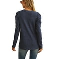 thumbnail image 4 of JWD Long Sleeve Shirts for Women V Neck Casual Tunic Tops Lightweight Pullover Navy Blue-XX-Large, 4 of 6