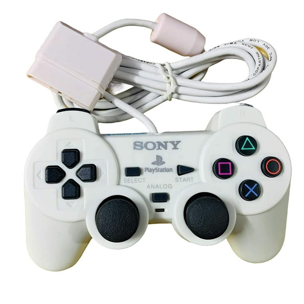 PS2 White OEM Controller for PlayStation 2 Console - Wired Analog Gamepad  with Vibration Feedback 