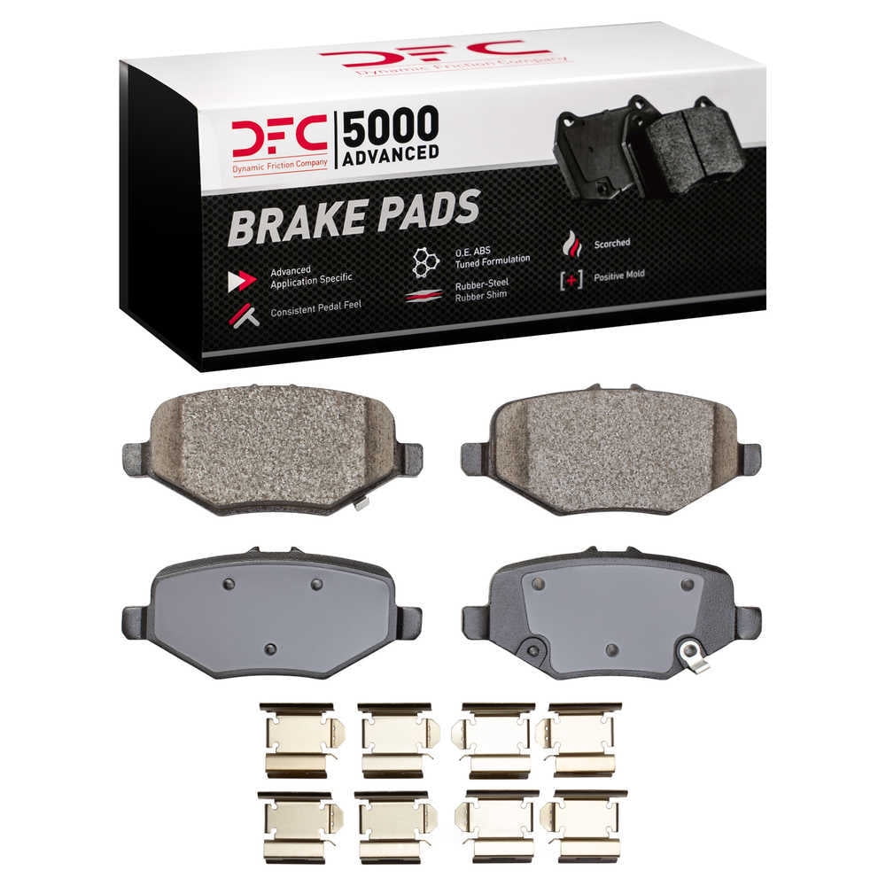 Dynamic Friction Company 1551-1612-01 DFC 5000 Advanced Brake Pads - Ceramic and Hardware Kit - OE