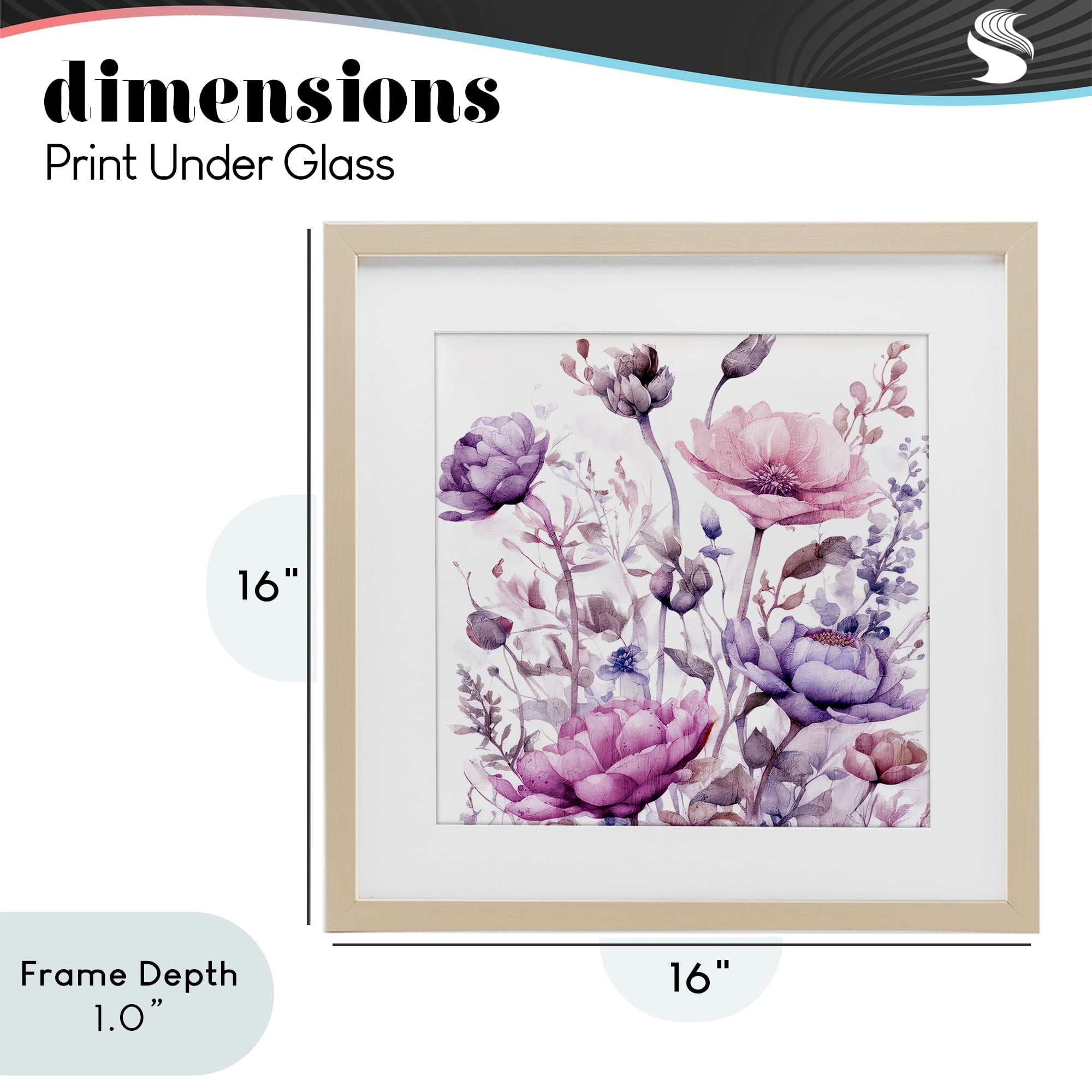 Stupell Industries Purple & Pink Florals Birch Framed Print Under Glass, design by Kim Lewis