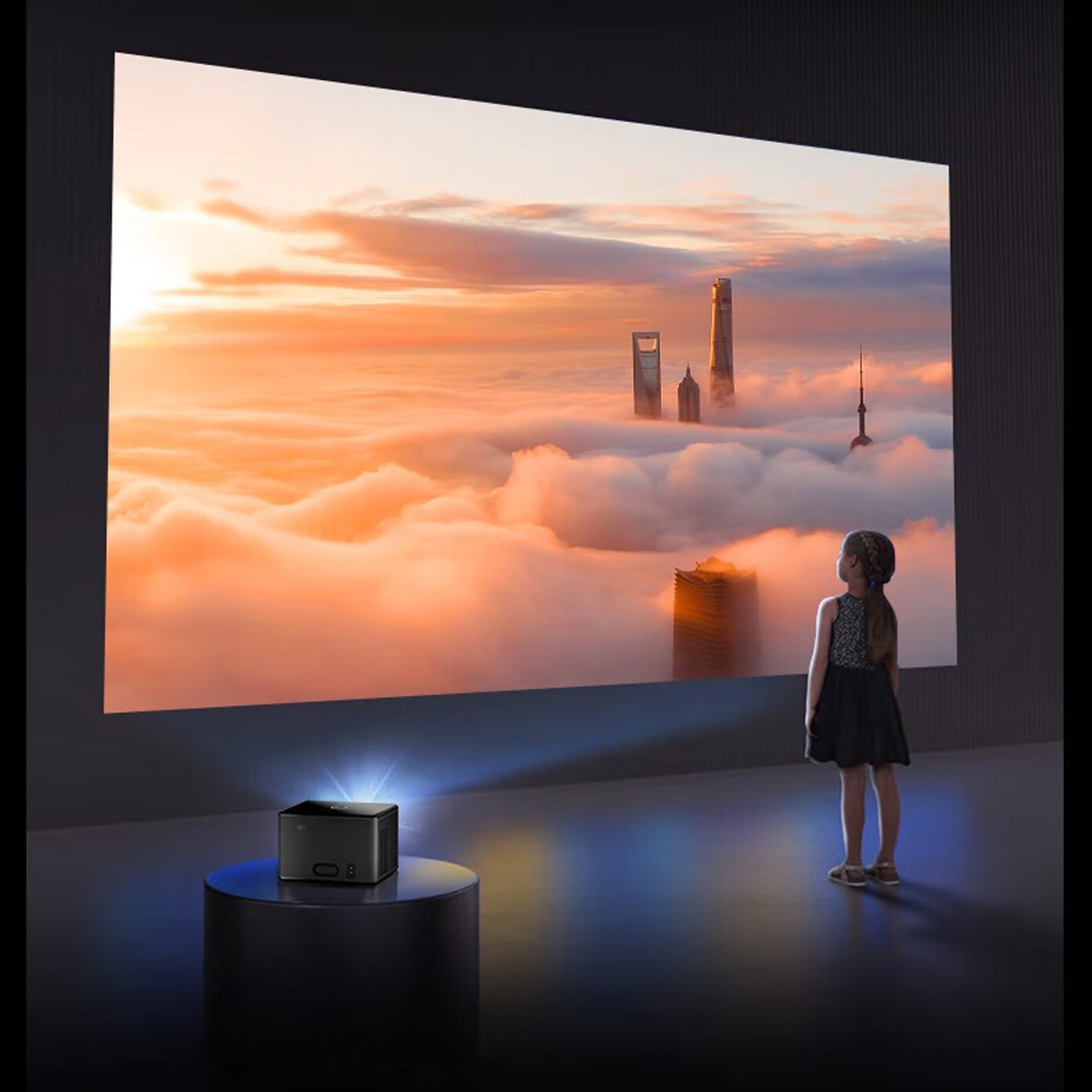 VIPQV 4K Android Smart Projector, Voice Control, Auto Focus & Keystone, Wireless Screen Projection, 1400 Lumens, MEMC Motion Compensation, Built-in Speakers, HD 720P Native