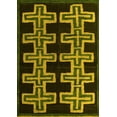 thumbnail image 1 of Ahgly Company Machine Washable Indoor Rectangle Southwestern Yellow Country Area Rugs, 6' x 9', 1 of 4