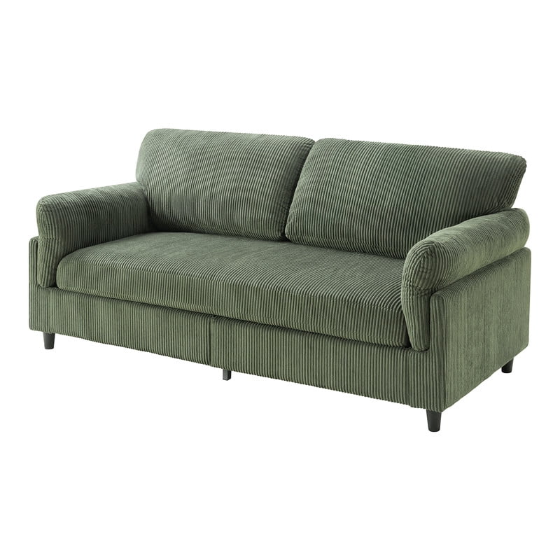 Howcool 82.6"W Corduroy Loveseat Sofa,Mid-Century Modern 2-Seater Sofa Couch, Heavy-Duty Iron & Wood Frame, Soft Upholstered Loveseat for Living Room/Bedroom