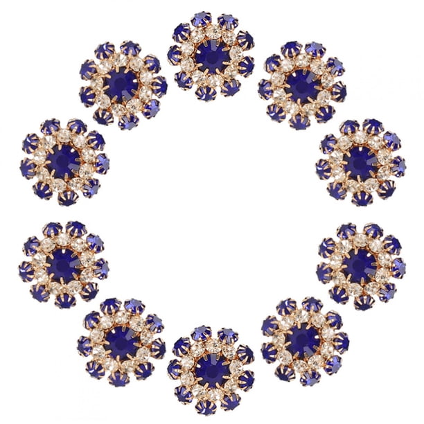 10 Uds. Botón de diamantes de imitación forma de seta resina Metal Royalblue hebilla broche accesorios de ropa