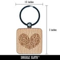 thumbnail image 2 of Paisley Heart Square Keychain Charm Tag - Engraved Wood, 2 of 6