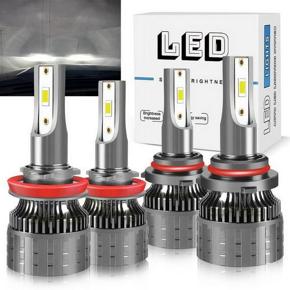 4* 9005 H11 Combo LED Headlight Bulbs KIT for 2012-2020 Ford Ranger High Low Beam