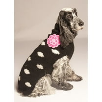 Chilly Dog Polka Dot Flower Dog Sweater - Black