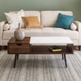 thumbnail image 3 of Wood and Faux Marble Coffee Table - Dark Walnut, 3 of 7