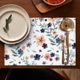 thumbnail image 4 of Pioneer Flower Floral Print Pattern Summer Placemats Table Placemats Set Of 6-Linen Kitchen Washable Placemats Table Mats 12x18 Inch Non-Slip Heat Resistant, 4 of 5