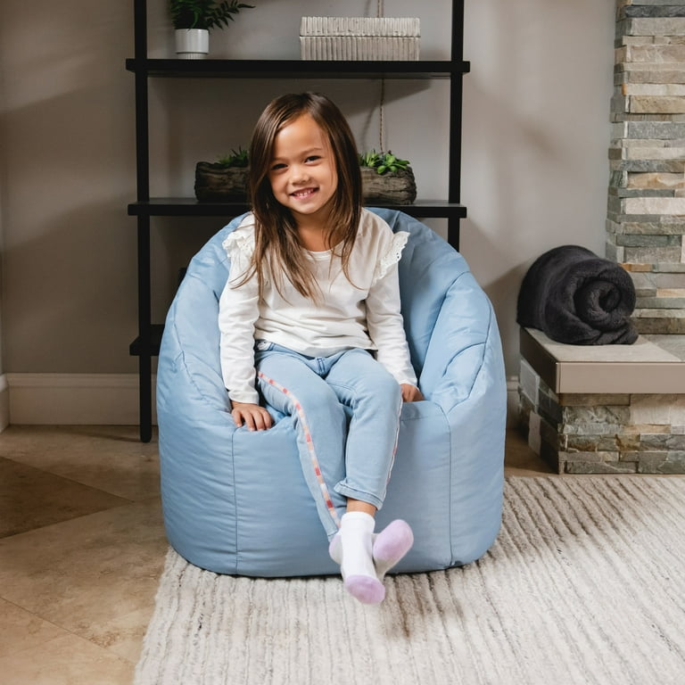 Big Joe Joey Junior Kids Bean Bag Chair, 1.5 Feet, Blue Fog