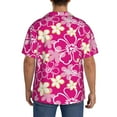 thumbnail image 5 of Xecao offers the Vintage Flowers for Men's Casual Short-sleeved Shirt, a button-up collared shirt with a pocket, perfect for beach vacations and yacht travel in the 4X-Large size., 5 of 7