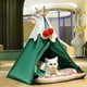 thumbnail image 4 of Ganfancp Árbol de Navidad Gatos Perrera Perrera Perro Mascota Año Nuevo Vacaciones de Invierno Cálido Semi Cerrado Gatos Casa Perrera Cama Espesado Ofertas Del Día 1*Tienda 1*Manta 4 Palos, 4 of 6